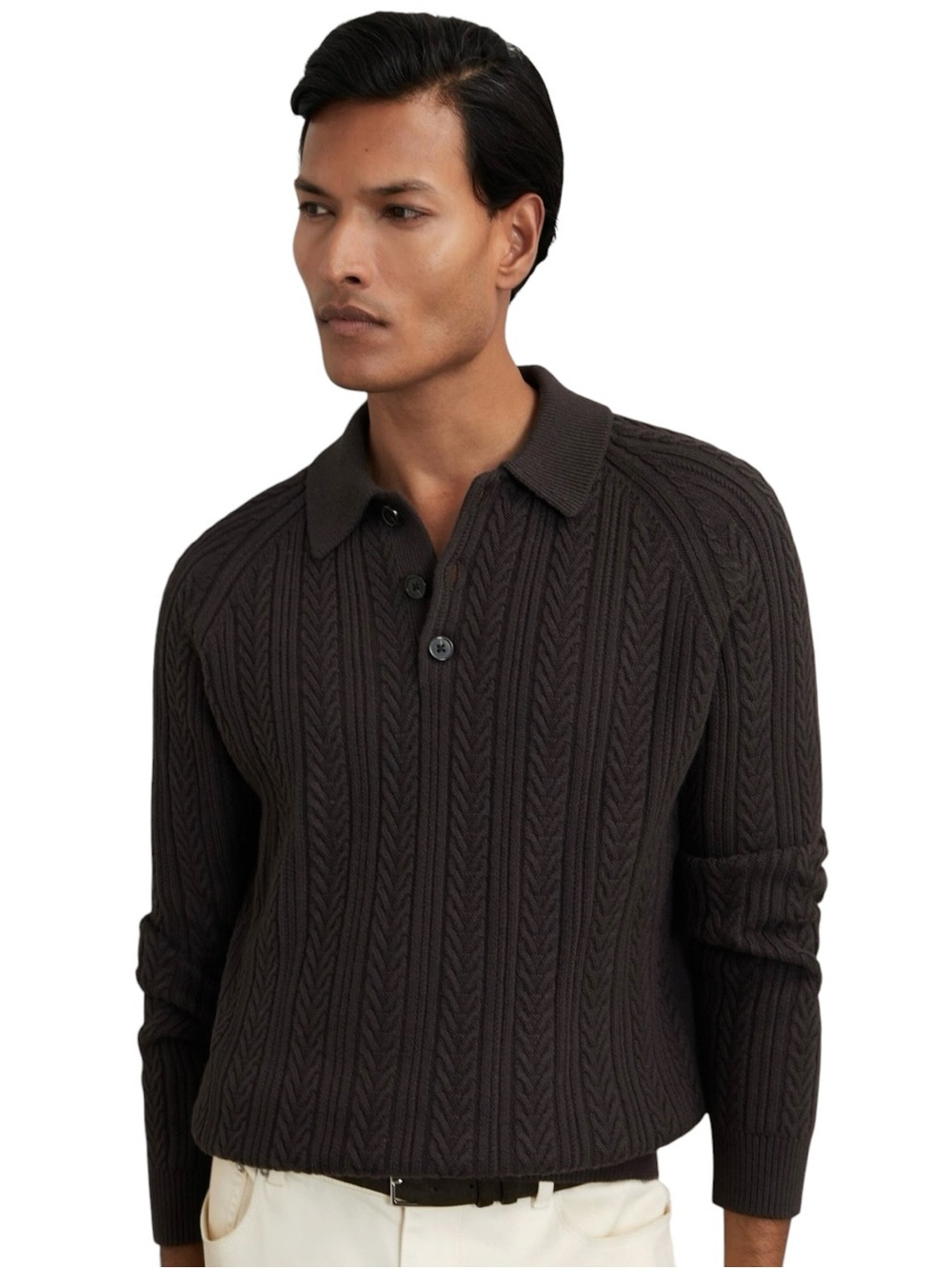 Reiss Men's Evesham Cable Knit Sweater
